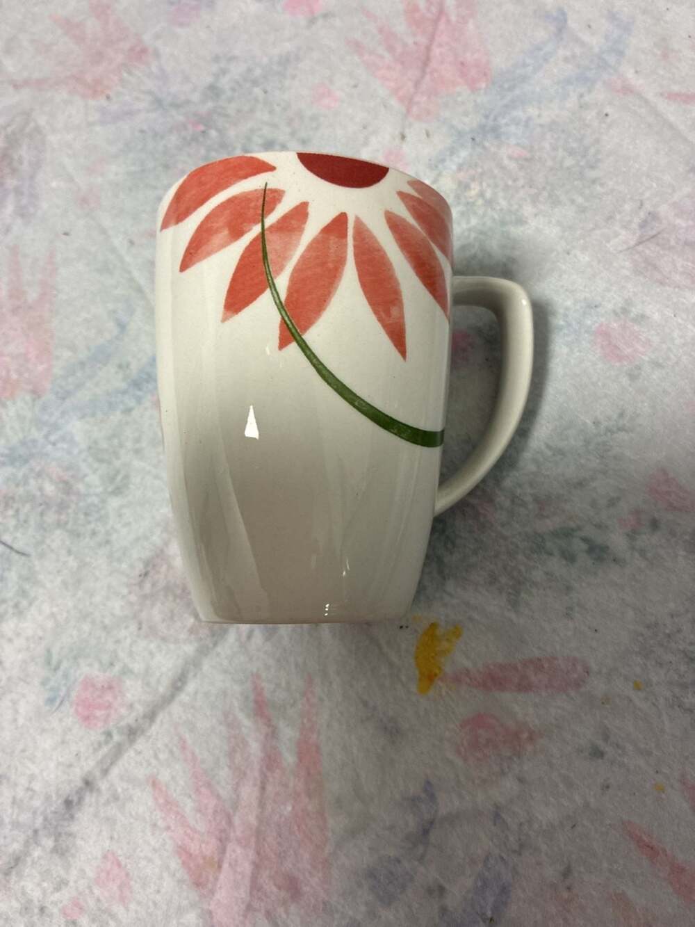 Corelle Coordinates Pretty Pink Porcelain Coffee Mug Floral Flower Design